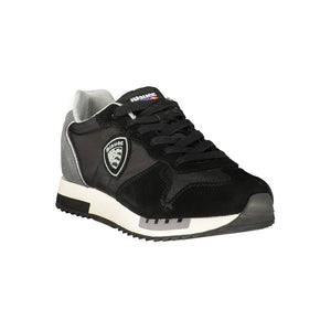 Blauer Schwarze Sportschuhe aus Polyester