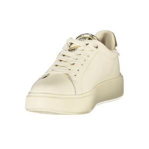 Blauer Beige Echtleder Sneaker