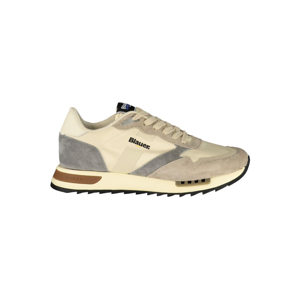 Blauer Beige Polyester Herren Sneaker