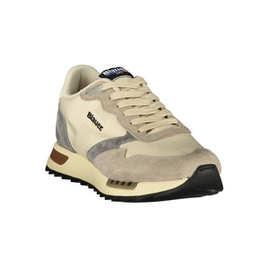 Blauer Beige Polyester Herren Sneaker