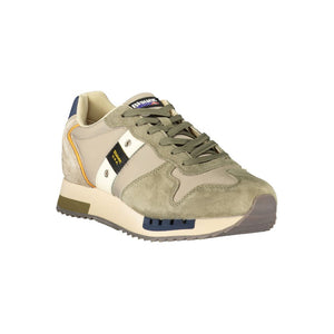Blauer Grüner Sneaker aus Polyester