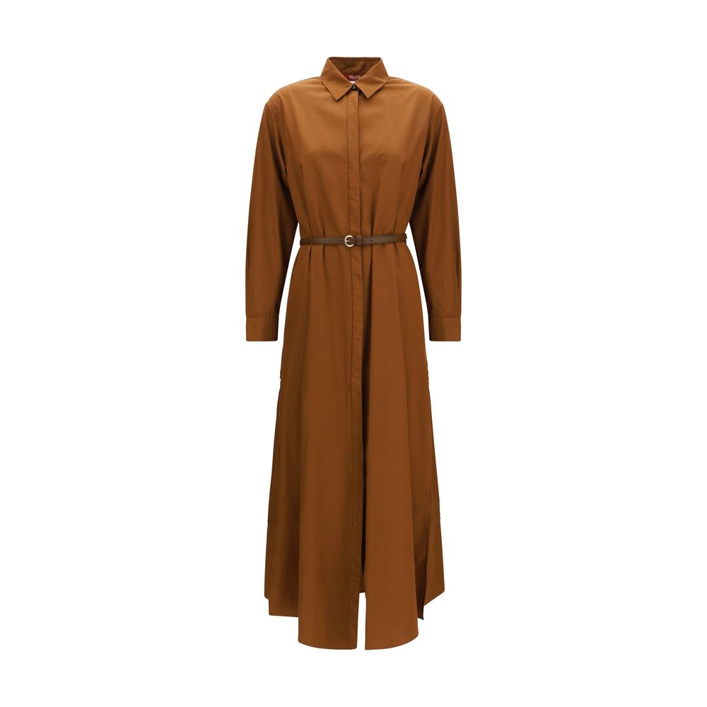 Max Mara Braunes Baumwollkleid für die Freizeit