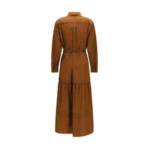Max Mara Braunes Baumwollkleid für die Freizeit