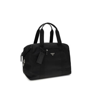 Prada Schwarze Gepäck- und Reisetasche aus recyceltem Polyamid