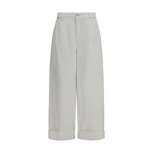 Brunello Cucinelli Weiße Baumwollhose im Casual-Look