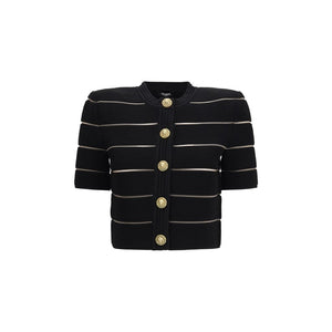 Balmain Schwarzer Cardigan aus Viskose