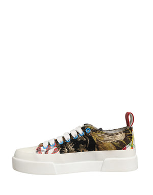Dolce & Gabbana Multicolor Patchwork Low Top Sneakers Schuhe
