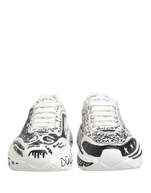 Dolce & Gabbana Weiße Daymaster Graffiti Low-Top Sneaker Schuhe