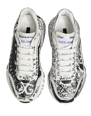 Dolce & Gabbana Weiße Daymaster Graffiti Low-Top Sneaker Schuhe