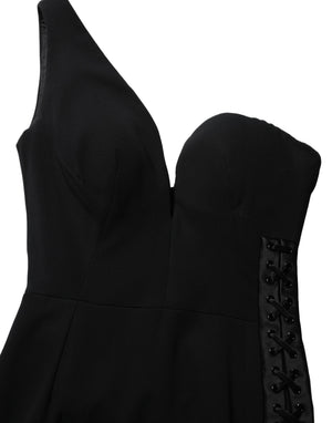 Dolce & Gabbana Schwarzes One-Shoulder-Abendkleid mit Neckholder-Ausschnitt