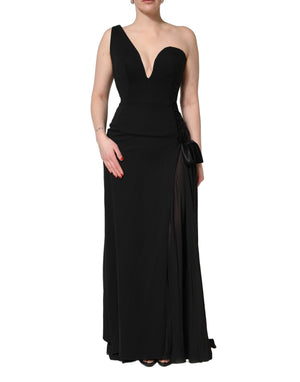 Dolce & Gabbana Schwarzes One-Shoulder-Abendkleid mit Neckholder-Ausschnitt