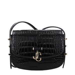 Jimmy Choo Schwarze Leder Umhängetasche