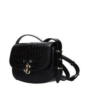 Jimmy Choo Schwarze Leder Umhängetasche
