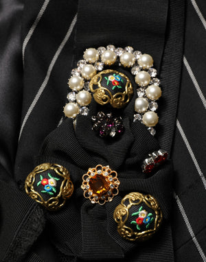 Dolce & Gabbana Schwarzer Nadelstreifen-Blazer im Double-Breasted-Stil