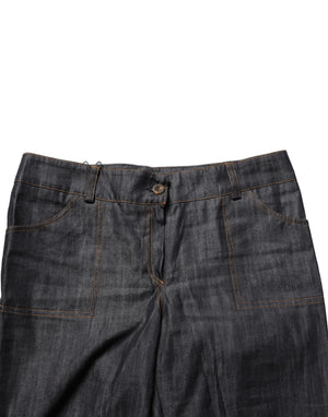 Black Cotton Mid Waist Skinny Denim Trouser Jeans