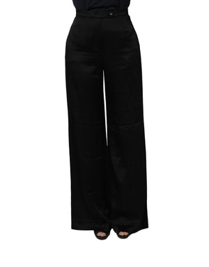 Alberta Ferretti Schwarze High-Waist Wide-Leg Damenhose