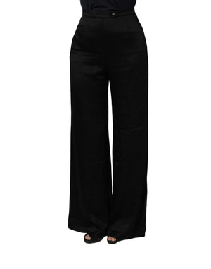 Alberta Ferretti Schwarze High-Waist Wide-Leg Damenhose