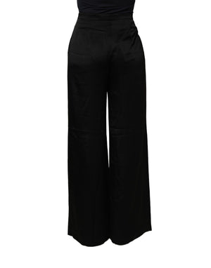 Alberta Ferretti Schwarze High-Waist Wide-Leg Damenhose