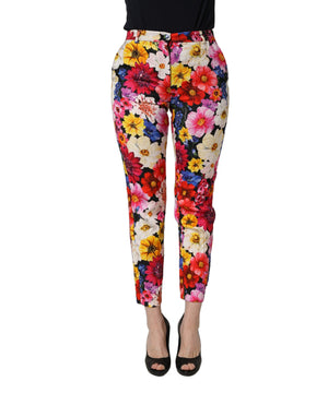Dolce & Gabbana Tapered Hose mit buntem Blumenprint