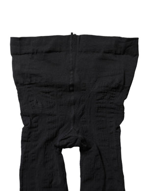 Dolce & Gabbana Strumpfhose mit Karomuster aus schwarzem Nylon