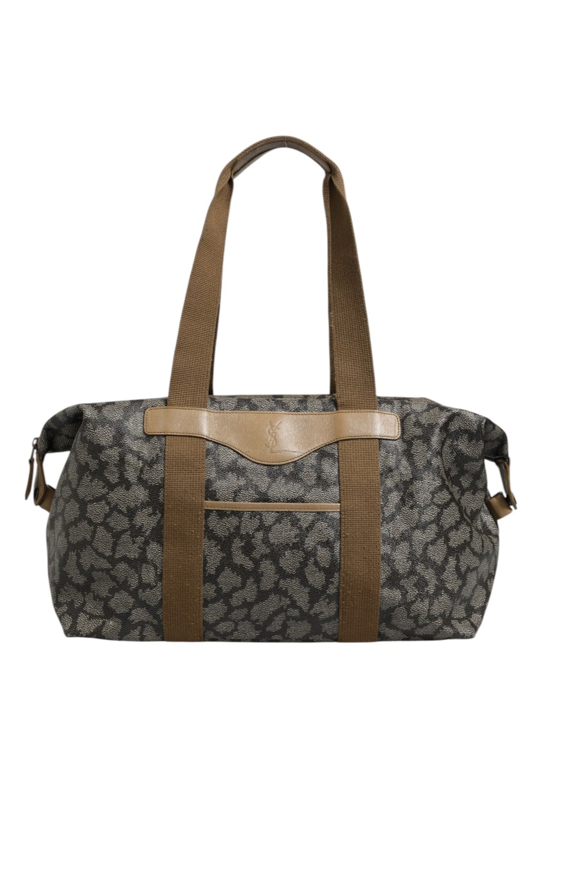 Saint Laurent Duffel Bag aus Canvas mit grün-braunem Muster