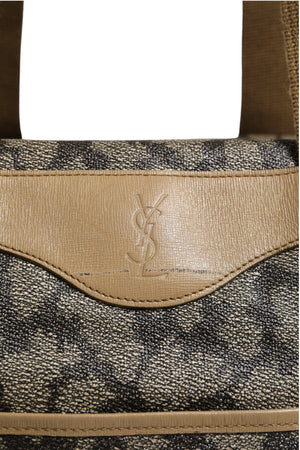 Saint Laurent Duffel Bag aus Canvas mit grün-braunem Muster