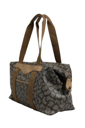 Saint Laurent Duffel Bag aus Canvas mit grün-braunem Muster