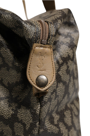 Saint Laurent Duffel Bag aus Canvas mit grün-braunem Muster