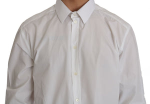 Dolce & Gabbana Weißes Slim Fit Hemd aus 100% Baumwolle GOLD