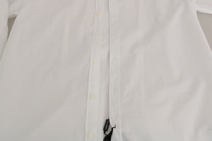 Dolce & Gabbana Weißes Slim Fit Hemd aus 100% Baumwolle GOLD