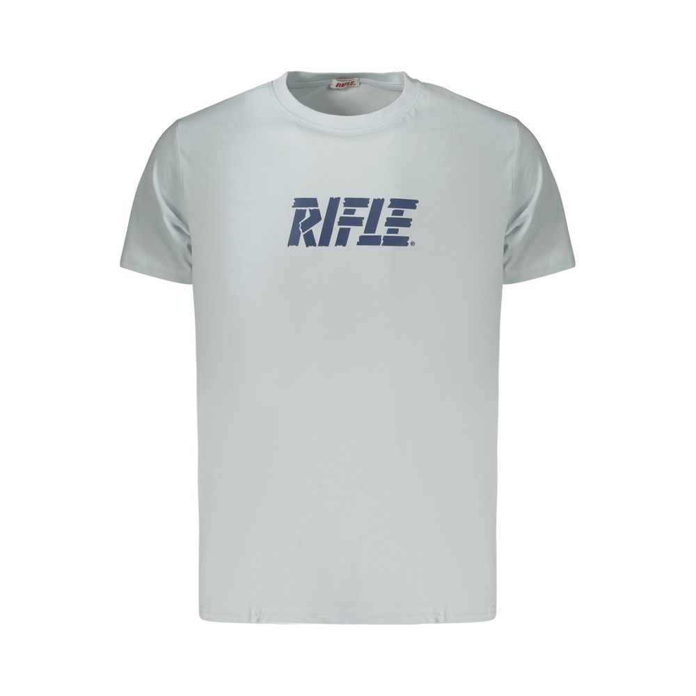 Rifle Hellblaues Herren-T-Shirt aus Baumwolle