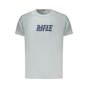 Rifle Hellblaues Herren-T-Shirt aus Baumwolle