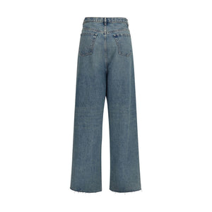 Maison Margiela Blaue High-Waist Jeans aus Baumwolle