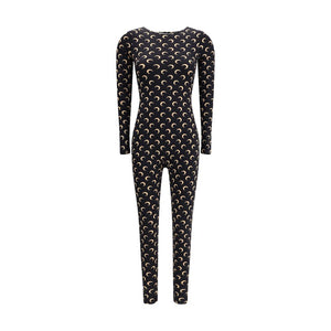 Marine Serre Brauner Polyamid-Jumpsuit