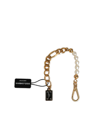 Dolce & Gabbana Armband aus Goldmessing mit Perlen und Kettengliedern