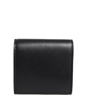 Dolce & Gabbana Brieftasche aus schwarzem Kalbsleder mit Logo-Print und Münzfach
