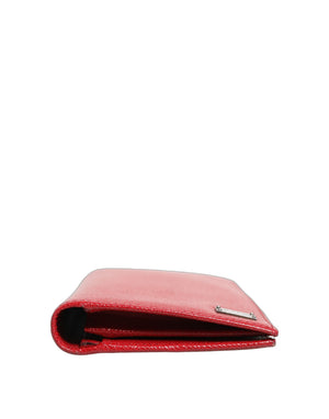 Dolce & Gabbana Herren-Kartenetui Bifold aus rotem Dauphine-Leder