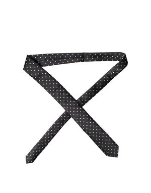 Dolce & Gabbana Schwarze und weiße Polka-Dot-Krawatte aus Seide für Herren, verstellbar
