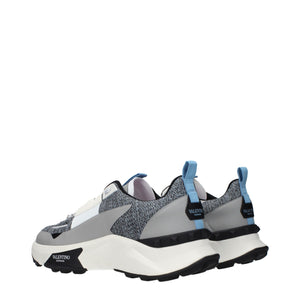 Valentino Garavani Graue Stoff-Sneaker mit niedrigem Schaft