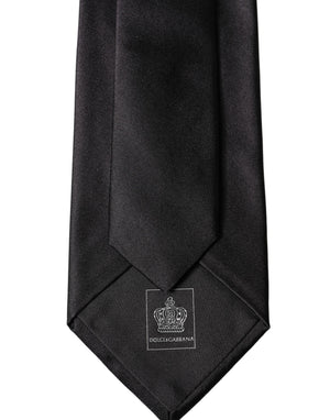 Dolce & Gabbana Schwarze Satin-Krawatte aus 100 % Seide, verstellbar, zum Binden für Damen