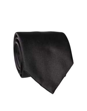 Dolce & Gabbana Schwarze Satin-Krawatte aus 100 % Seide, verstellbar, zum Binden für Damen