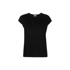 Herno Schwarzes Baumwoll-T-Shirt