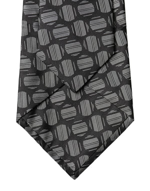 Dolce & Gabbana Schwarze und weiße geometrische Seiden-Krawatte für Damen, verstellbar