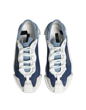 Dolce & Gabbana Blaue Weiße NS1 Low-Top Sneaker Schuhe
