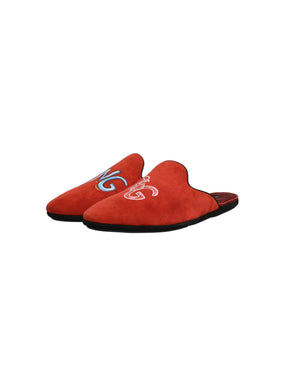 Dolce & Gabbana Rote Hausschuhe aus Wildleder "DG King" für Herren