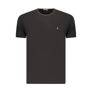 Coveri Moving Schwarzes Baumwoll-T-Shirt für Herren