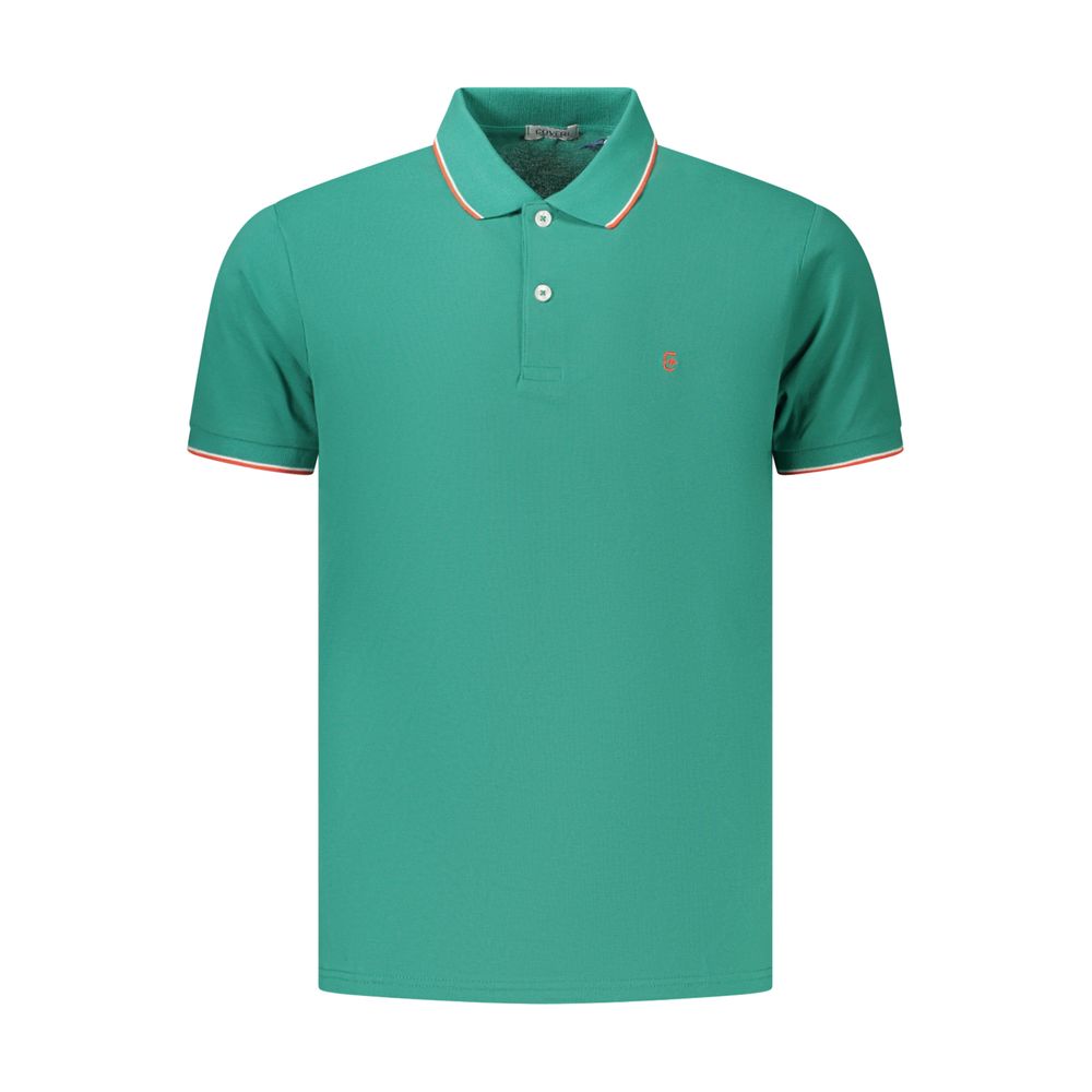 Coveri Moving Grünes Herren-Poloshirt aus Baumwolle