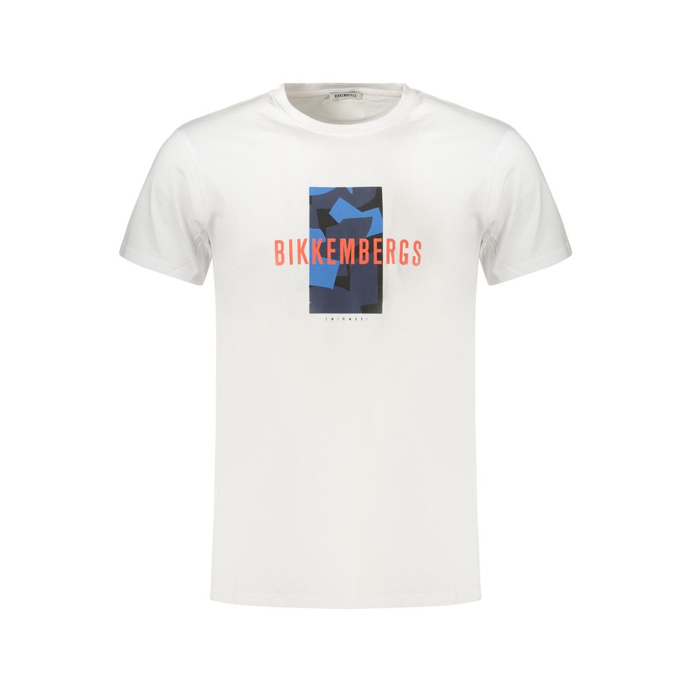 Bikkembergs Weißes Herren-T-Shirt aus Baumwolle