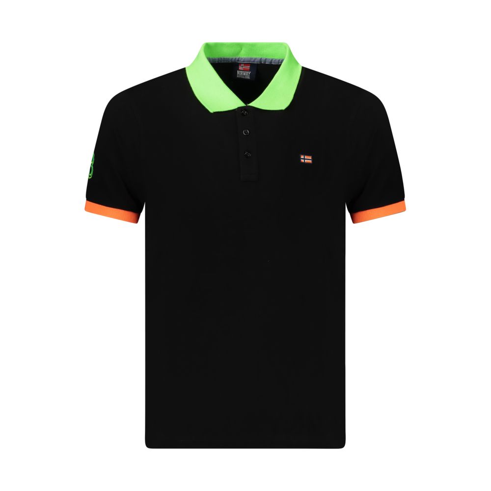 Norway 1963 Schwarzes Herren-Poloshirt aus Baumwolle