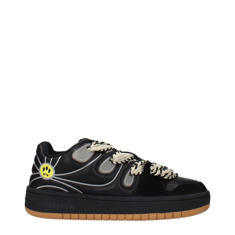 Barrow Schwarze Leder Low-Top-Sneaker